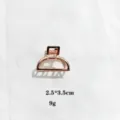 Minimalist metal hair claw clip in rose gold, compact size 2.5x3.5cm for stylish updos. - Semicircle / 3.50cm / Rose Gold