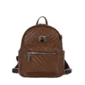 Women brown woven backpack casual retro college book bag large capacity daypack - Small (No Pendant) / Brown