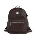 Woven leather backpack for women, retro large capacity commuter casual stylish daypack bag. - Large (No Pendant) / Brown