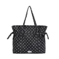 Zwarte stippen tote tas, grote casual schoudertas, stijlvolle dames handtas voor dagelijks gebruik. - Zonder hanger / Zwart