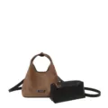 Koreaanse stijl bruine suède hobo schoudertas met zwarte tas etui trendy herfsthandtas. - Khaki (Zonder Hanger)