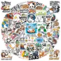 50pcs autocollants imperméables d'animaux drôles paquet de jolies étiquettes pour bricolage déco - 50 Pièces/Paquet