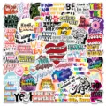 50pcs citations inspirantes autocollants graffiti, stickers étanches pour ordinateur portable et gourde. - 50 Pièces/Paquet