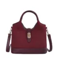 Bordeauxrode suquede emmertas stijlvolle handtas retro schoudertas crossbody tas nieuw - Zonder hanger / Rood
