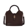 Brown women's handbag top handle bucket bag vintage stylish commuter shoulder crossbody bag - No Pendant / Coffee