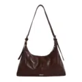 Bruine hobo schoudertas, stijlvolle minimalistische PU lederen commuter handtas herfst. - Zonder hanger / Bruin