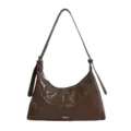 Stylish brown hobo shoulder bag for women, minimalist korean style casual commuter bag. - No Pendant / Fawn Brown