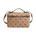 Vintage bruine polkadot crossbody tas voor dames, stijlvolle schoudertas voor dagelijks. - Zonder hanger / Khaki