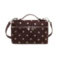 Vintage zoete polka dot handtas 2026 herfst nieuw vrouw niche mode woon-werkverkeer schouder tas - Zonder hanger / Koffie