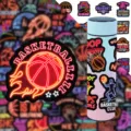 Set di adesivi in vinile impermeabili basket neon per borraccia e computer portatile. - Set di Adesivi per Pallacanestro