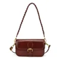 Weinrote geflochtene Schultertasche Damen Achseltasche vintage schicke kleine Umhängetasche - Burgunderrot
