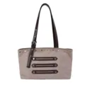 Retro dames schoudertas suèdelike shopper tas met klinknagels bruine riemen dagelijkse handtas - Zonder hanger / Khaki