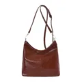 Dames bruine lederen schoudertas minimalistische casual hobo tas stijlvolle dagelijkse - Zonder hanger / Bruin