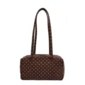 Brown polka dot boston bag, stylish women's shoulder underarm handbag for daily casual wear. - Boston Bag / M / Coffee