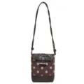Brown Polka Dot Crossbody Bag Casual Small Shoulder Bag with Toggle Closure for Women - Coffee Polka Dot