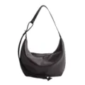 Donkerbruine retro hobo schoudertas van PU leer, casual crossbody tas voor dames. - Bruin Zonder Hanger