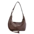 Stijlvolle bruine lederen hobo schoudertas, casual vintage crossbody tas voor dames dagelijks. - Bruin Zonder Hanger