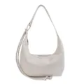 Chic off-white hobo shoulder bag for women, versatile PU leather crossbody bag for daily commuting. - Rice White without Pendant