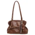Bruine minimalistische schoudertas, veelzijdige mode tote tas voor dagelijks gebruik. - Zonder hanger / Bruin