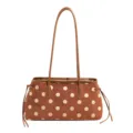 Bruine schoudertas met stippen, stijlvolle shopper tote tas voor dagelijks gebruik en werk. - Zonder hanger / Mocha Bruin