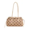 Beige schoudertas met stippen, stijlvolle casual shopper voor dames met handige koorden. - Zonder hanger / Melkthee Abrikoos