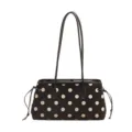 Zwart-witte gestipte schoudertas, stijlvolle casual tote tas voor dames dagelijks gebruik. - Zonder hanger / Zwart