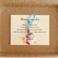 Cute cartoon girl keychain with blue clasp and lovely card backing for daily bags and school bags - Blue