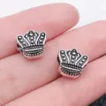Silver crown charm bead alloy large hole DIY bracelet jewelry accessory variant display - Crown Large Hole Bead (10105)
