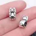 Silver alloy cute rabbit charm bead for DIY bracelet jewelry accessories making wholesale - Antique Silver Rabbit Large Hole Bead (8805)