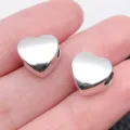 Silver heart shaped large hole beads alloy DIY charm bracelet jewelry accessories wholesale. - Antique Silver Smooth Heart Large Hole Bead (8888)