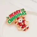 Christmas Santa Claus enamel brooch pin with holiday greeting letter design for festive wear - Santa Claus Merry Christmas Style (XZ357-23)