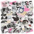 Set di 50 adesivi retrò estetici vintage per diario laptop borraccia DIY impermeabili - Retro americano