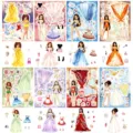 8 fogli adesivi principessa vestire impermeabile carino cartone animato bambola diario - Vestire la Principessa / 8 Pezzi/Confezione