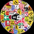 Set 50 adesivi graffiti impermeabili con segnali di avvertimento per laptop valigia - Graffiti con Segnale di Avvertimento / 50 Pezzi/Confezione