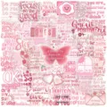 50pcs Autocollants PET Anglais de Motivation Rose Autocollants Esthétiques pour Journal - 50 Pièces/Paquet / Rose