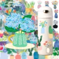 Adesivi botanici in stile nordico impermeabili per bottiglie d'acqua e smartphone. - 50 Pezzi/Confezione