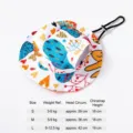 Chapeau de soleil blanc peint pour animaux chat et petit chien avec cordon de taille S-L - S / Coeur Irisé
