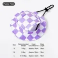Chapeau bob pour animal de compagnie à carreaux violets avec cordon réglable pour chat. - S / Plaid violet