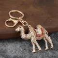 Rhinestone enamel camel keychain, sparkling metal animal bag charm for car keys and backpacks. - Camel 1 Style / Coffee