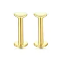 Pendientes de labret de corazón de acero inoxidable dorado joyería de piercing par - 1 Pieza / Corazón-Dorado