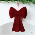 Pendentif nœud en velours rouge décoration de Noël suspendue pour fête vitrine accessoires. - S / Bordeaux