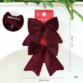 2Pz Fiocchi Natale Velluto Pendenti Albero Mollette Capelli Rossi Festa 29x22cm - confezione in sacchetto OPP / Borgogna