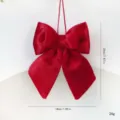 Nœud en velours rouge décoration de sapin de Noël suspension festif 20x18cm pour fête - S / Bordeaux