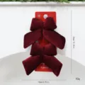 Ensemble de nœuds de Noël en velours rouge, lot de 2 pièces pour arbre et décoration de fête. - 2 Pièces/Pack / Bordeaux