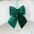 Nœud en velours vert pour sapin de Noël, élégante variante de décoration suspendue. - S / Vert Foncé