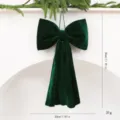 Nœud en velours vert foncé décoration de Noël, élégant accessoire de mise en scène de fête. - M / Vert Foncé