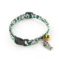 Japanese style green pet cat collar with cute koi fish pendant and bell for kitten. - Green