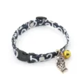 Japanese style pet cat collar with cute bell and carp pendant, safe and stylish for kittens. - Navy Blue