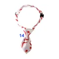 Cute pet dog cat red patterned white necktie festive pet accessories adjustable collar - Heart Flower Necktie (Necktie 14) / One Size