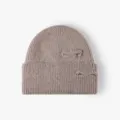 Women winter warm rabbit hair blend knitted beanie hat with cute double bow detail chic - One Size (55-60) / Khaki